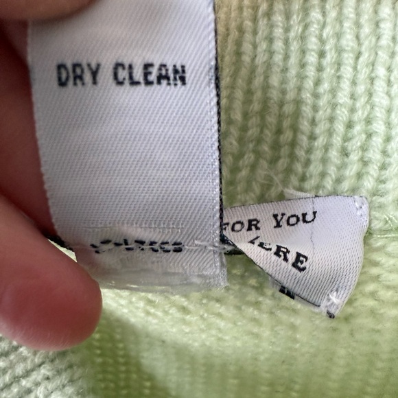 LORD & TAYLOR Vintage 100% Cashmere Sweater Mock Neck Green Cozy Quiet Luxury M - Picture 4 of 4